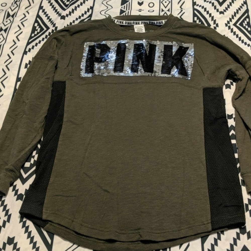 Army green Victoria's Secret PINK sweatshirt